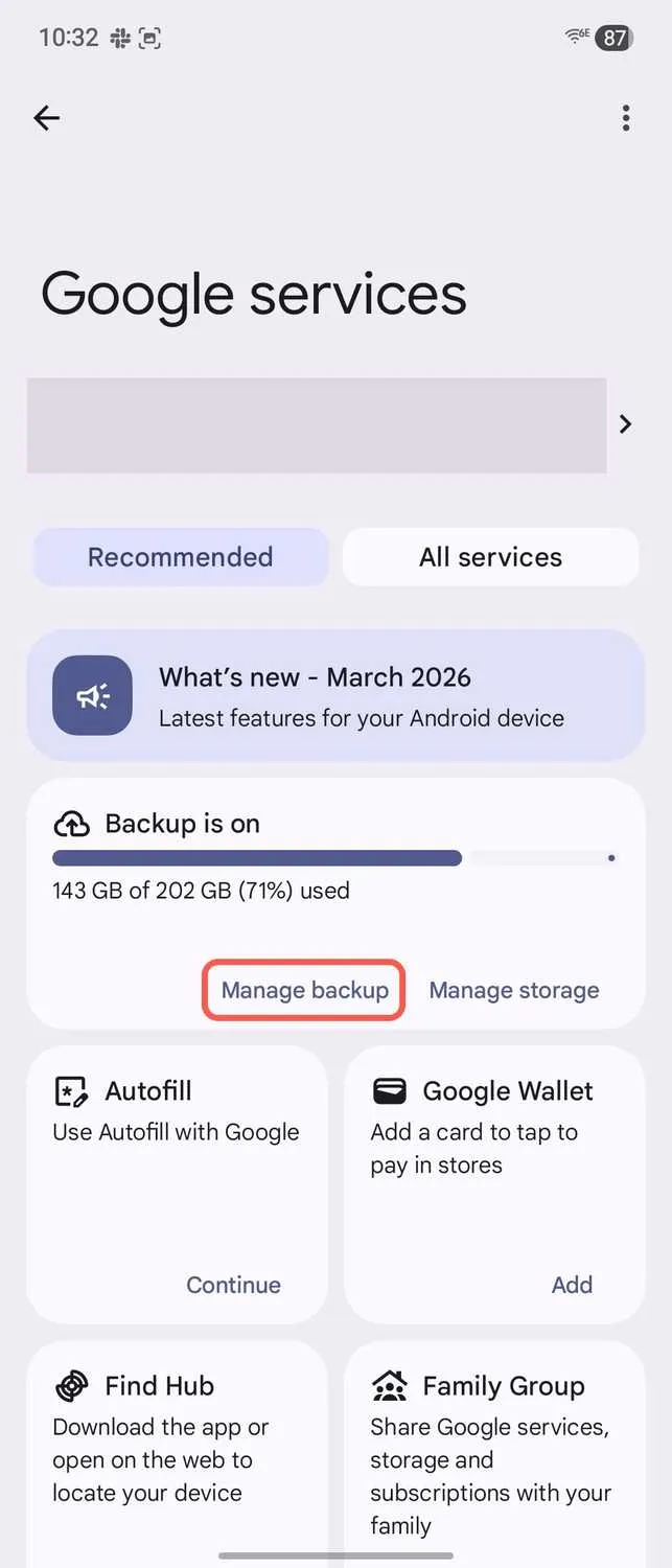 Data can be backed up locally or through an alternative cloud service. image 2
