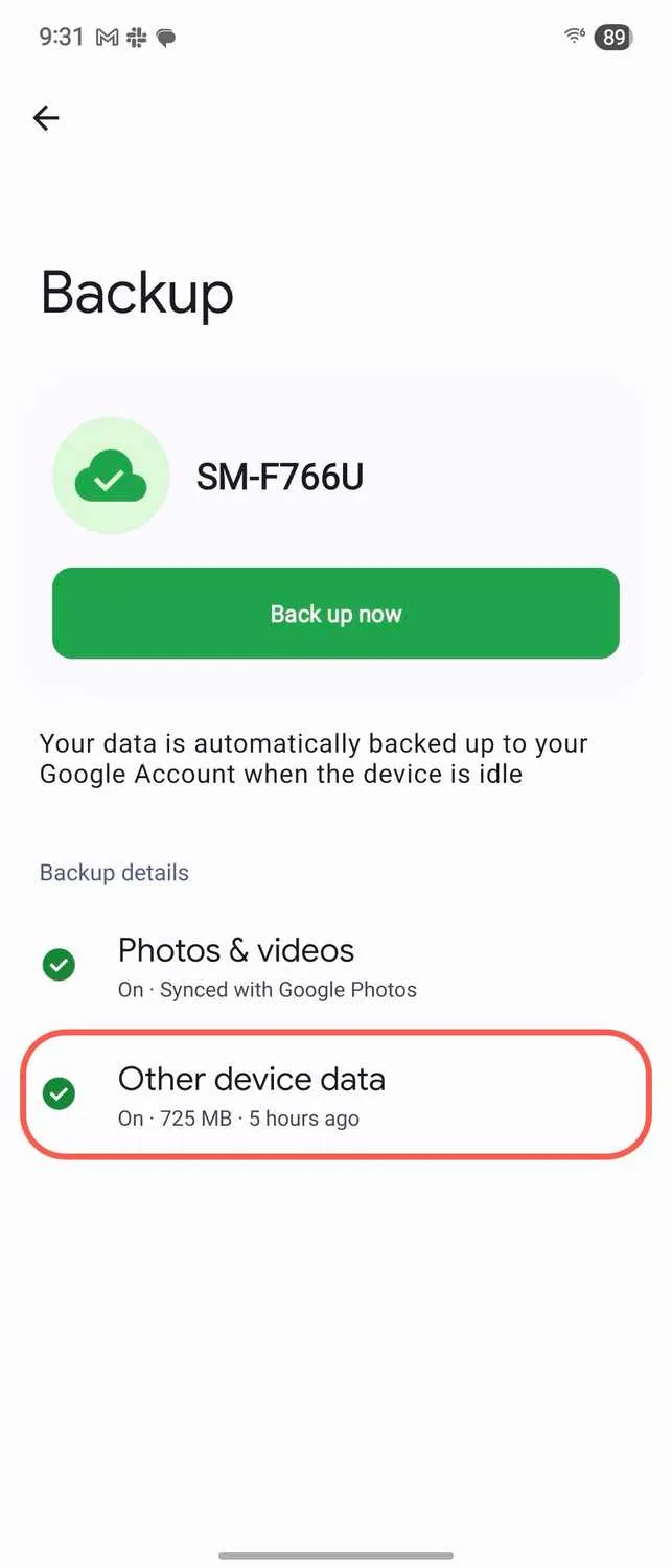 Data can be backed up locally or through an alternative cloud service. image 3