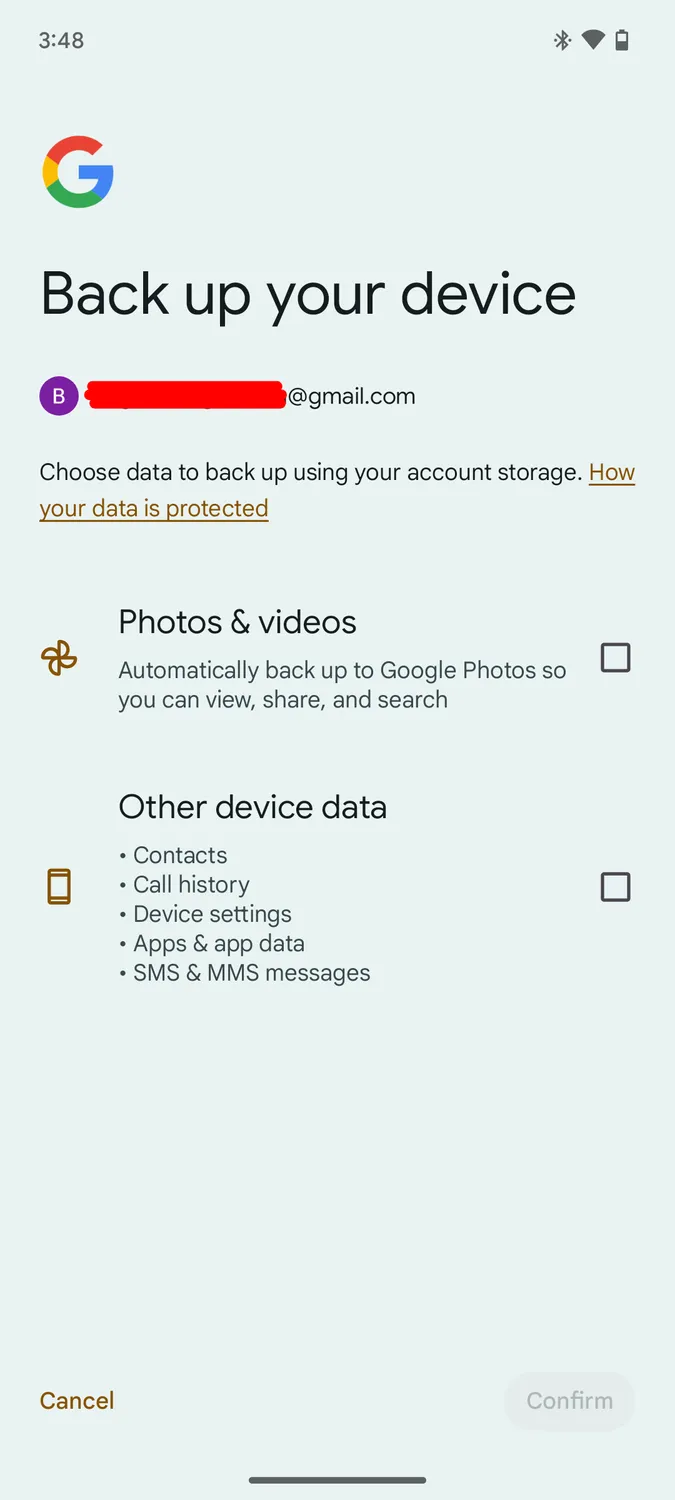 Data can be backed up locally or through an alternative cloud service. image 5