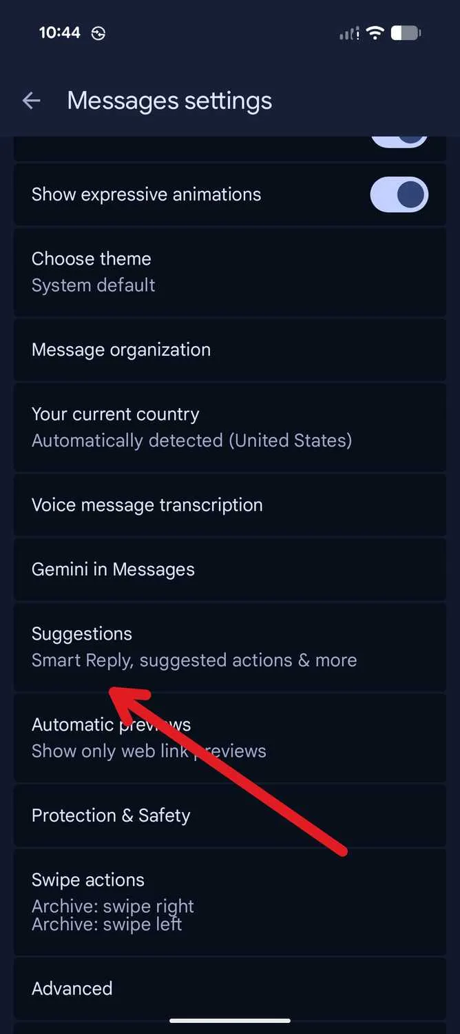 Disable auto-suggestions image 1