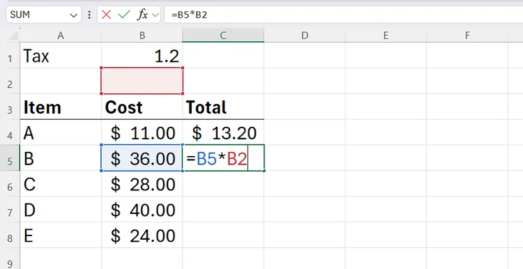 Use absolute cell references consistently always. image 3