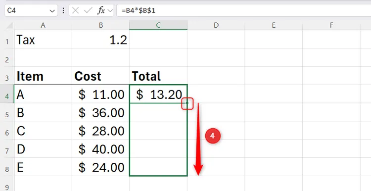 Use absolute cell references consistently always. image 7