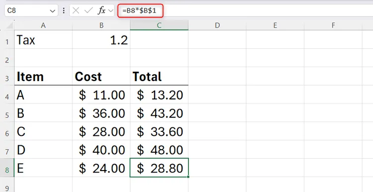 Use absolute cell references consistently always. image 8
