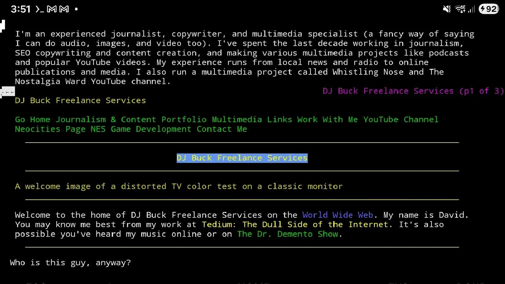 Clean web browsing now achieved with minimalistic text interface. image 1