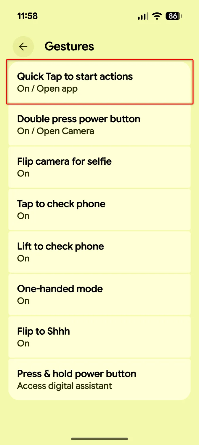 Tap the back of your Pixel to open apps and initiate various actions. image 3