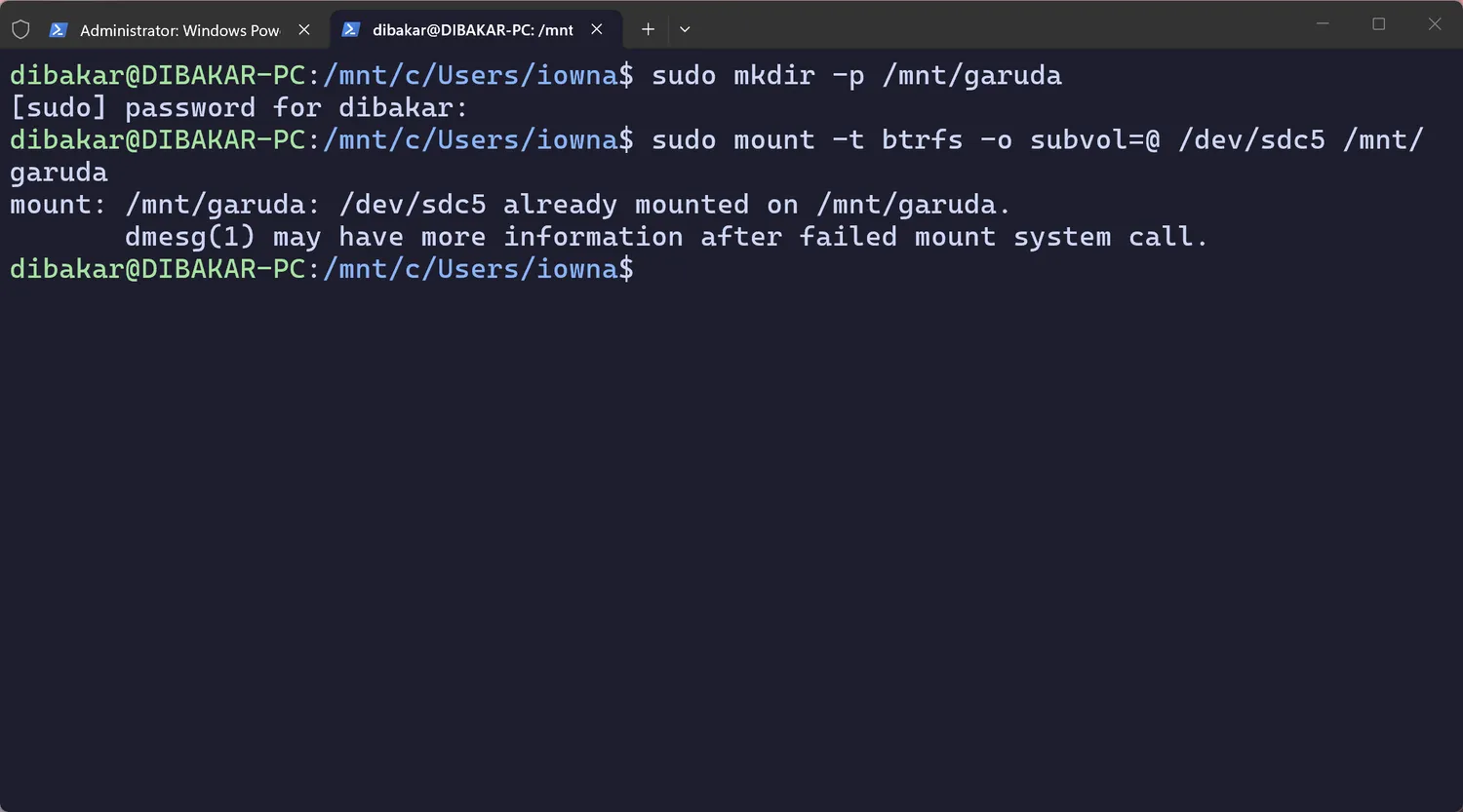 Mount your preferred partition now. image 2